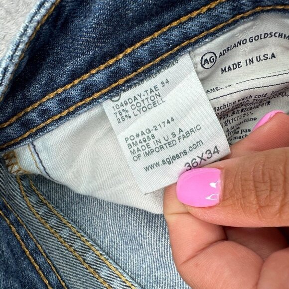 Adriano Goldschmied Jeans The Protege Mens 38x31 Blue Straight Leg Stretch Loose - Picture 3 of 16